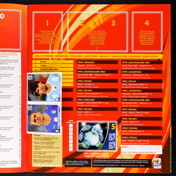 South Africa 2010 Panini Sticker Leeralbum - D-Version