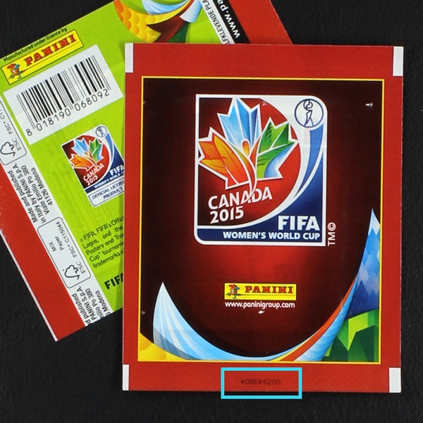 Canada 2015 Panini sticker bag - int. version + number