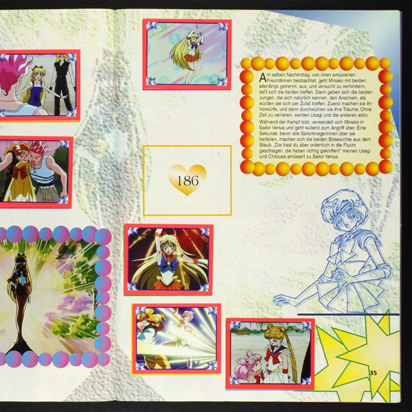 Sailor Moon New Serie Merlin Sticker Album fast komplett -1