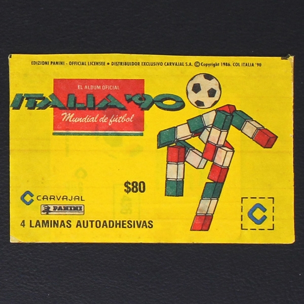 Italia 90 Panini Sticker Tüte - Carvajal Version
