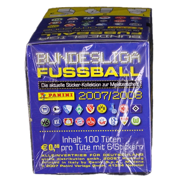 Fußball 2007 Panini Box mit 100 Sticker Tüten