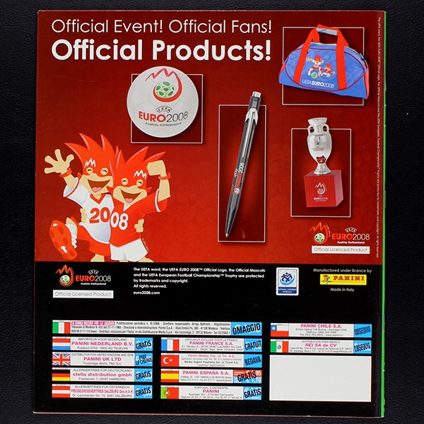 Euro 2008 Panini Sticker Leeralbum