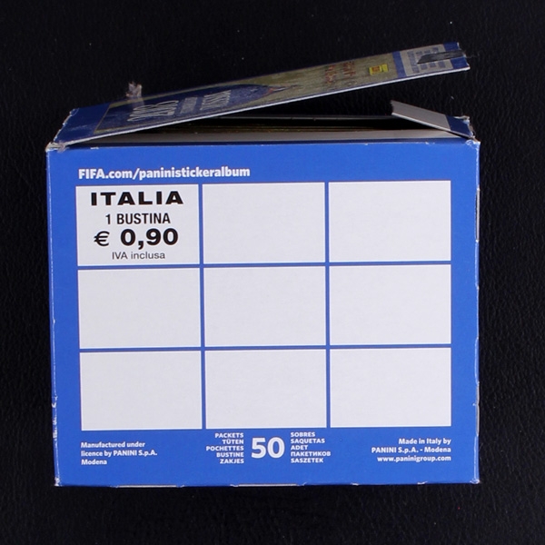 Russia 2018 Panini Box mit 50 Sticker Tüten - Italien Version