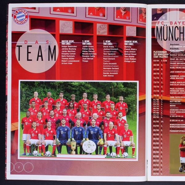 FC Bayern München 2016 Panini Sticker Album komplett