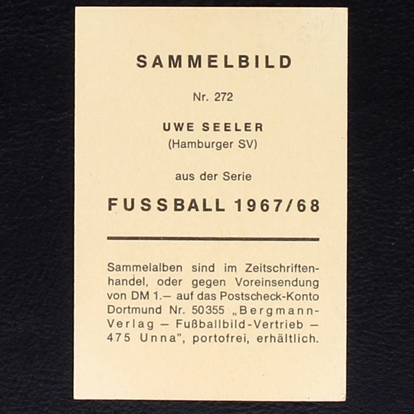 Uwe Seeler Bergmann Card  No. 272 - Fußball 1967
