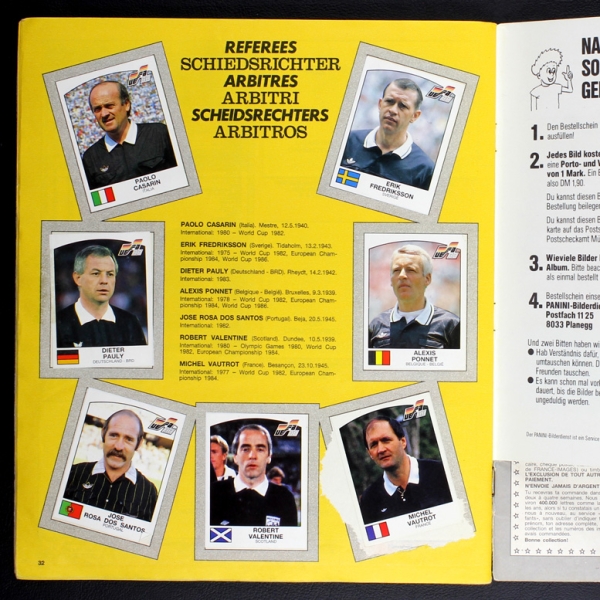 Euro 88 Panini Sticker Album komplett