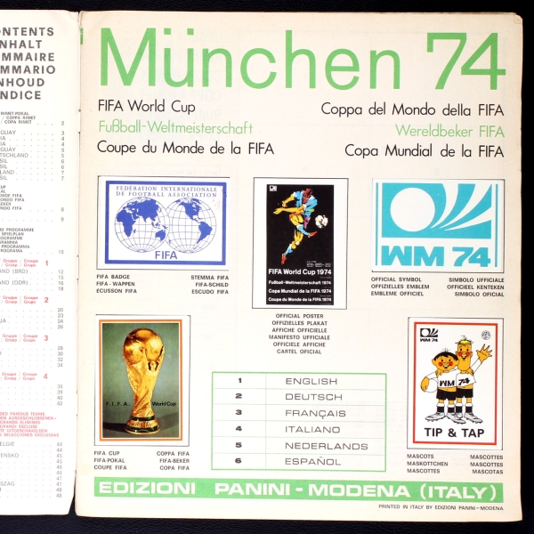 München 74 Panini sticker album complete