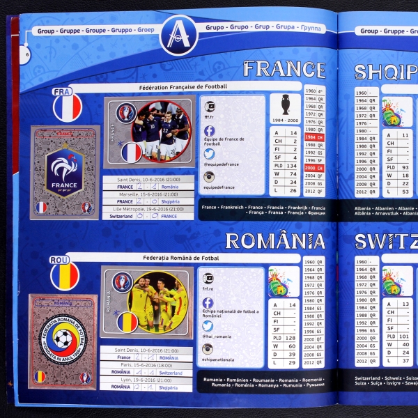 Euro 2016 Panini Sticker Album komplett + extra