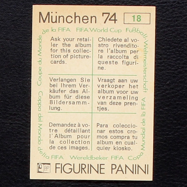 Rimet 1930 Sticker No. 18 Panini - München 74