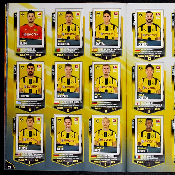 Fußball 2016 Topps Sticker Album komplett