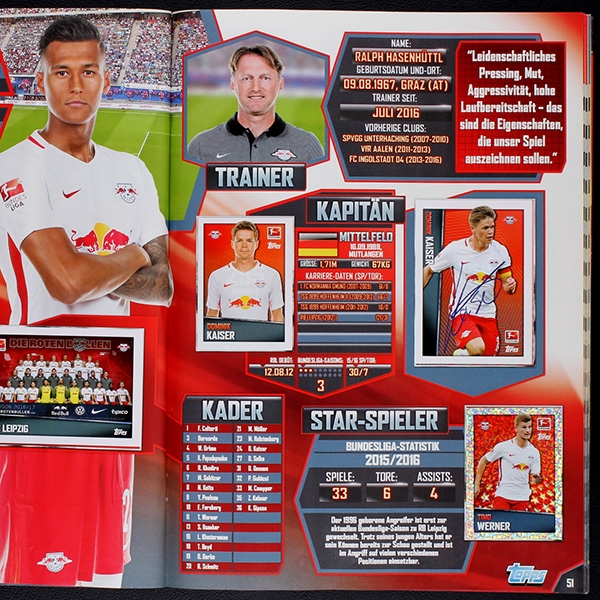 Fußball 2016 Topps Sticker Album komplett