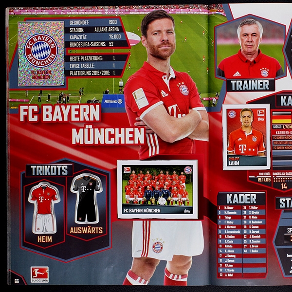 Fußball 2016 Topps Sticker Album komplett