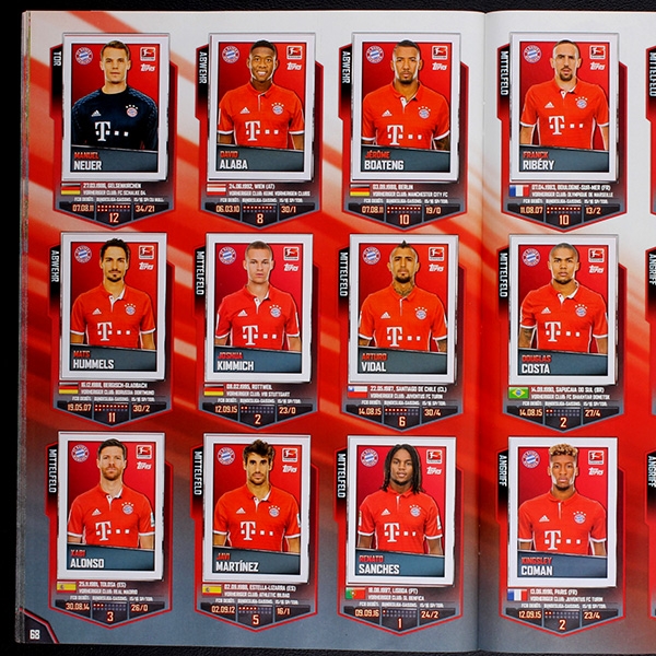 Fußball 2016 Topps Sticker Album komplett