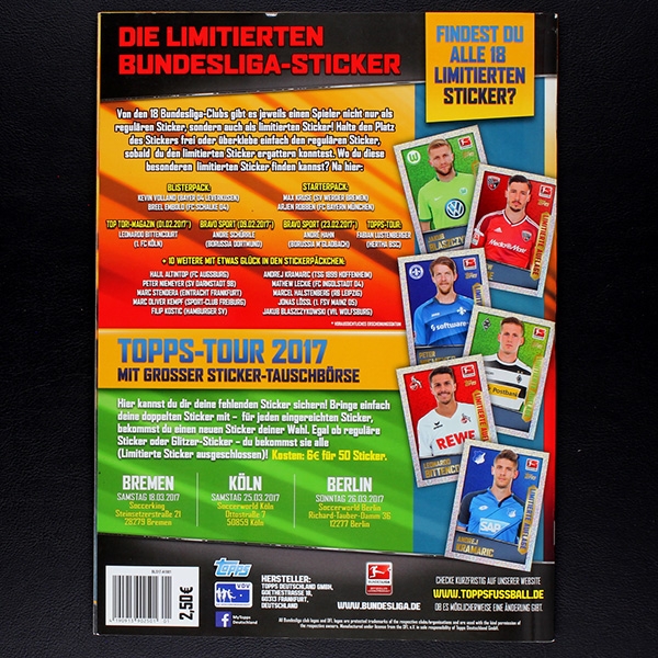 Fußball 2016 Topps Sticker Album komplett