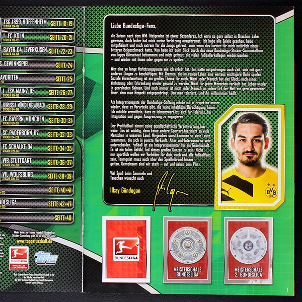 Fußball 2014 Topps Sticker Album komplett