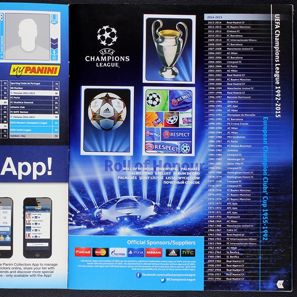Champions League 2014 Panini Sticker Album komplett