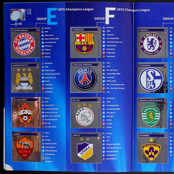 Champions League 2014 Panini Sticker Album komplett