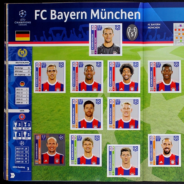 Champions League 2014 Panini Sticker Album komplett