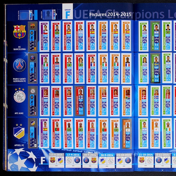 Champions League 2014 Panini Sticker Album komplett