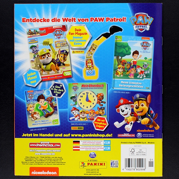 Paw Patrol Panini Sticker Album komplett