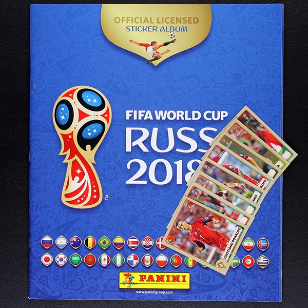 Russia 2018 Panini empty album + M1-M8 sticker - Portuguese version
