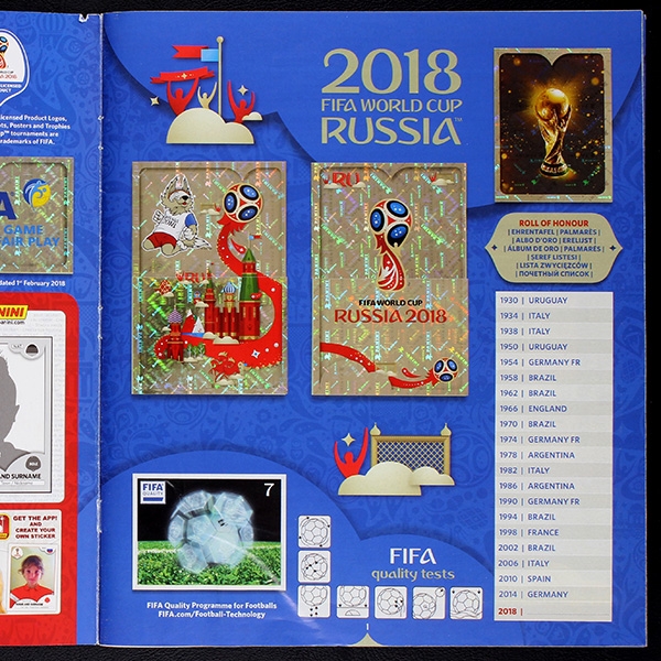 Russia 2018 Panini sticker album complete
