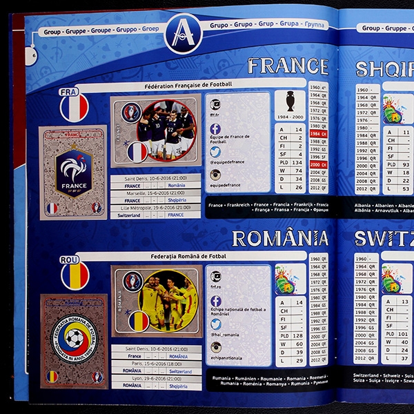 Euro 2016 Panini Sticker Album komplett