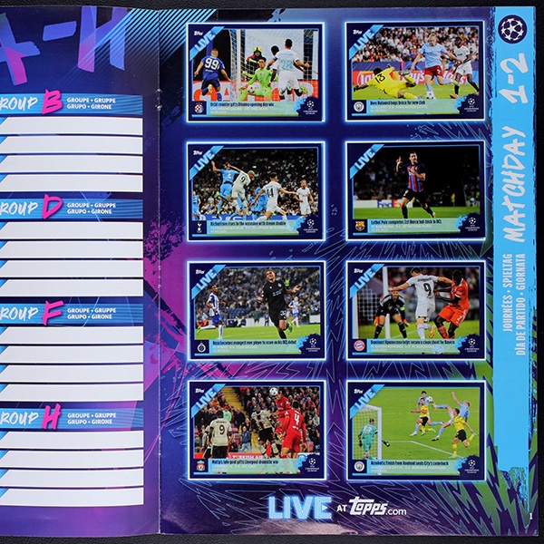 Champions League 2022 Live Topps Sticker Album komplett