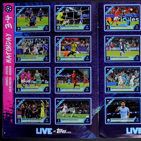 Champions League 2022 Live Topps Sticker Album komplett