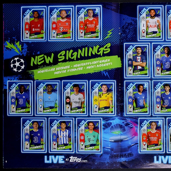 Champions League 2022 Live Topps Sticker Album komplett