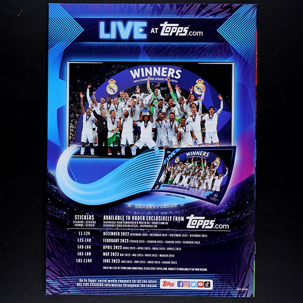 Champions League 2022 Live Topps Sticker Album komplett