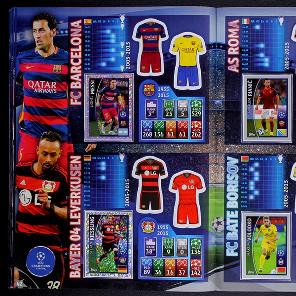 Champions League 2015 Topps Sticker Album komplett