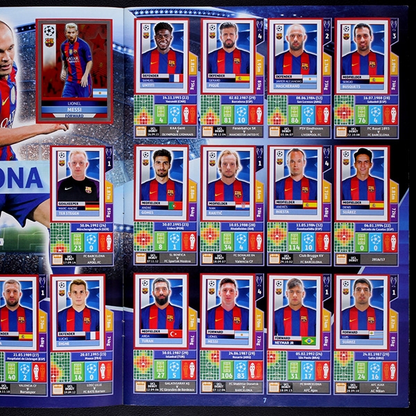 Champions League 2016 Topps Sticker Album komplett
