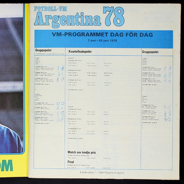 Argentina 78 Panini Sticker Album komplett - Fotboll VM Version