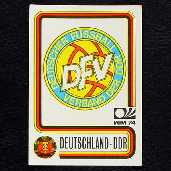 Deutschland-DDR Wappen Sticker No. 113 Panini - München 74