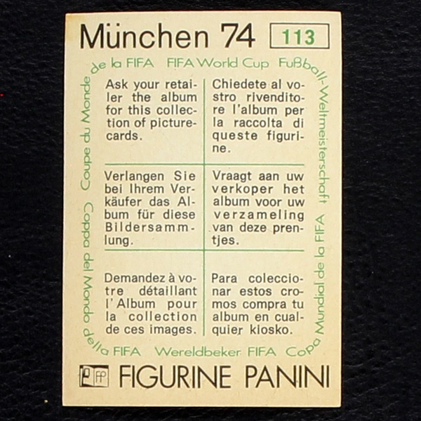 Deutschland-DDR Wappen Sticker No. 113 Panini - München 74