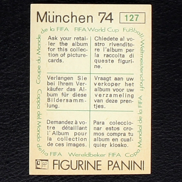 Jürgen Sparwasser Sticker No. 127 Panini - München 74