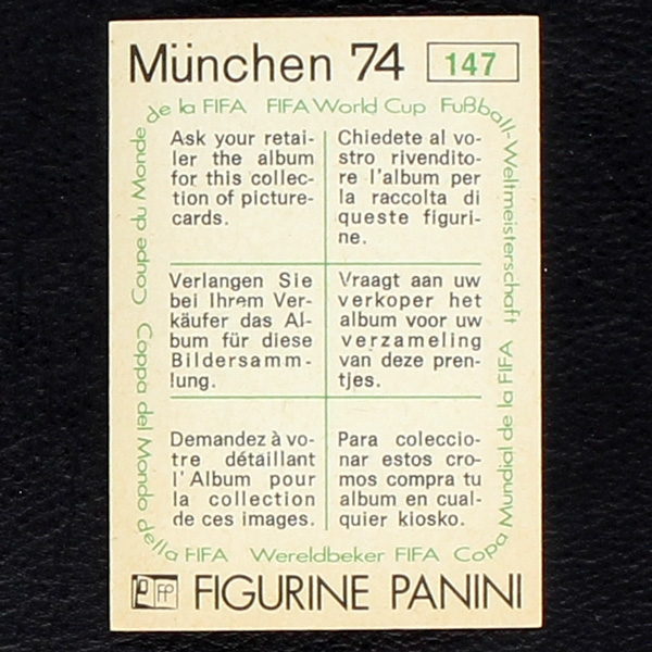 Brasil Wappen Sticker No. 147 Panini - München 74