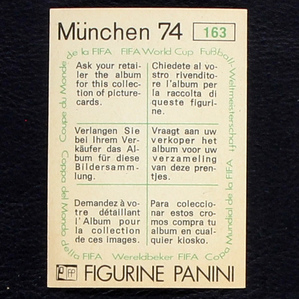 Ademir Sticker No. 163 Panini - München 74