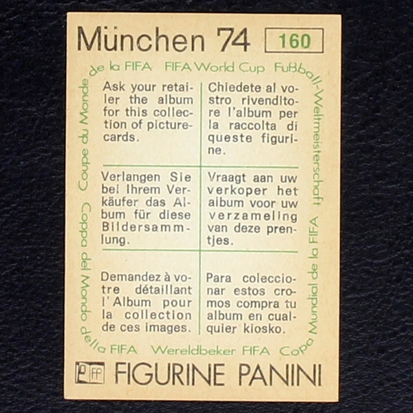Piazza Sticker No. 160 Panini - München 74