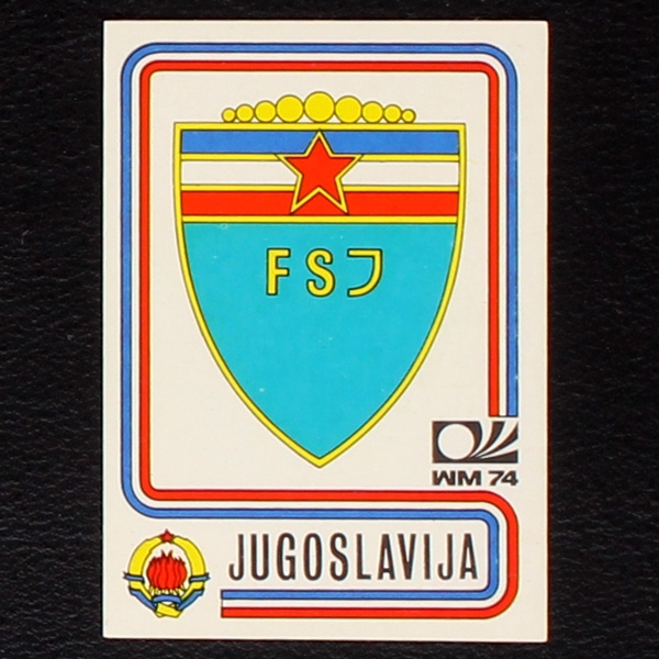 Jugoslavija Wappen Sticker No. 181 Panini - München 74