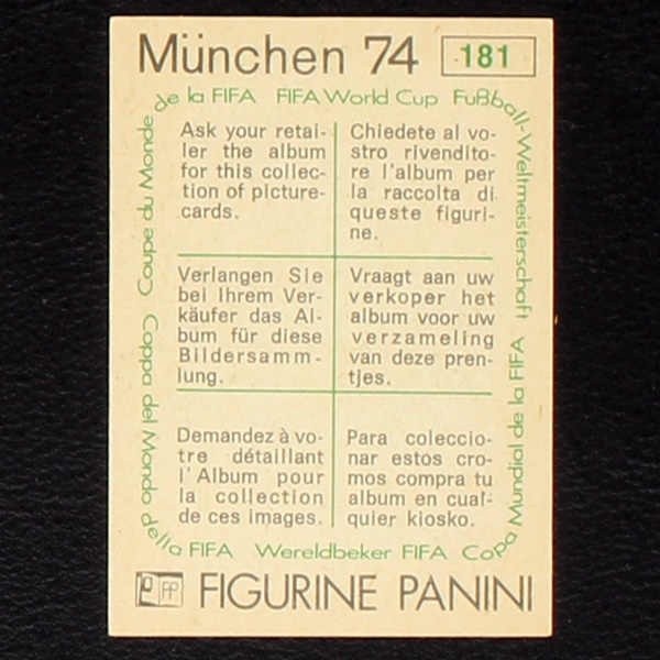 Jugoslavija Wappen Sticker No. 181 Panini - München 74