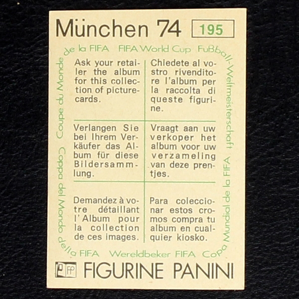 Ivica Surjak Sticker No. 195 Panini - München 74