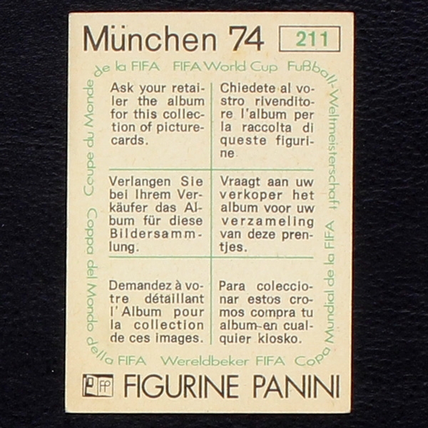 Willie Morgan Sticker No. 211 Panini - München 74