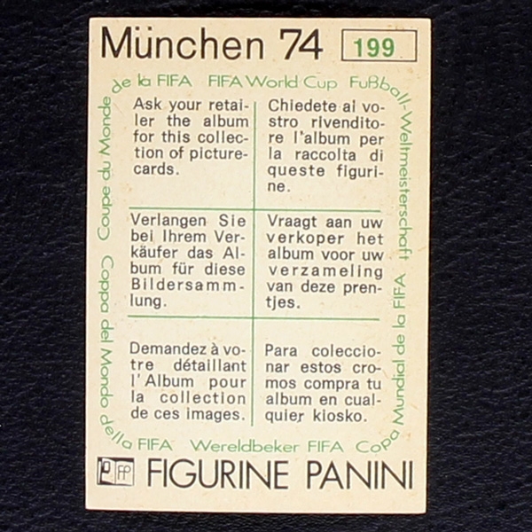 Scotland Mannschaft Sticker No. 199 Panini - München 74