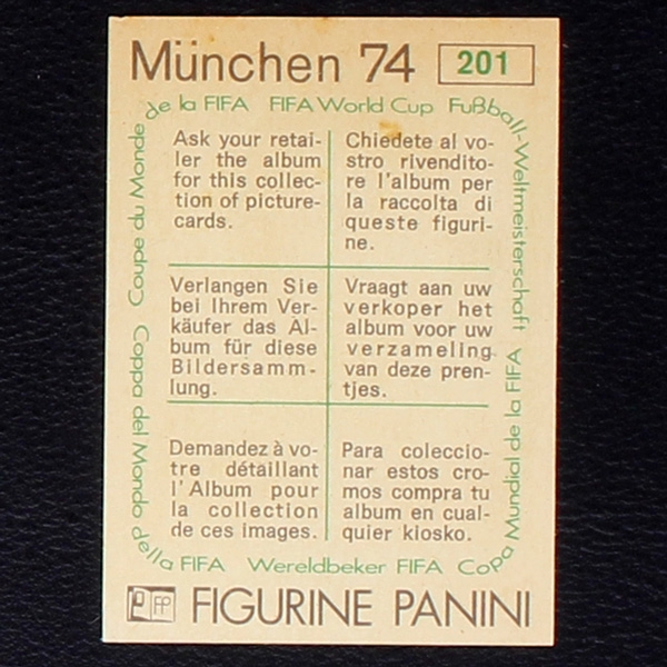 Alistair Hunter Sticker No. 201 Panini - München 74