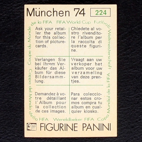 Atilio Ancheta Sticker No. 224 Panini - München 74