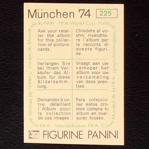 Mario Gonzalez Sticker No. 225 Panini - München 74