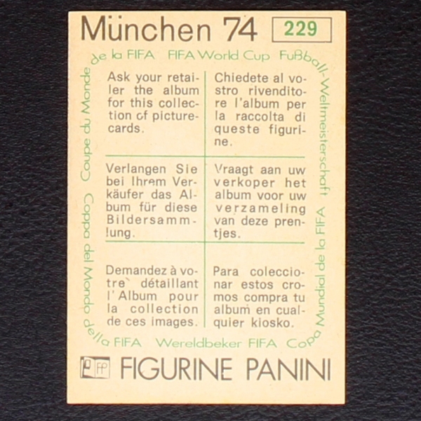 Luis Cubilla Sticker No. 229 Panini - München 74