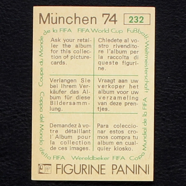 Nederland Wappen Sticker No. 232 Panini - München 74